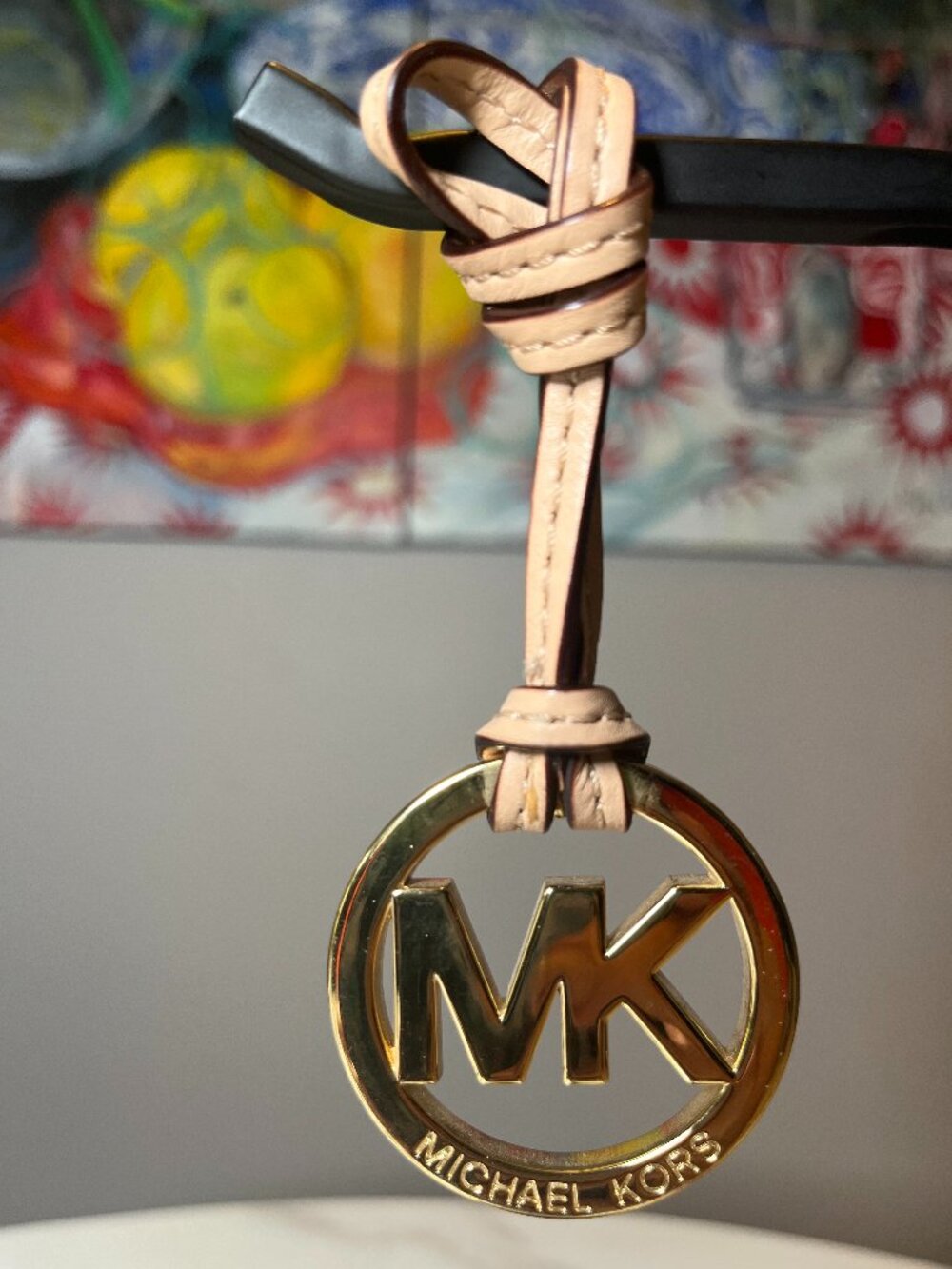 Michael Kors Cream Leather Bag Charm